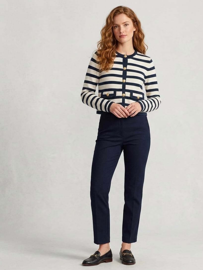 Striped button cardigan